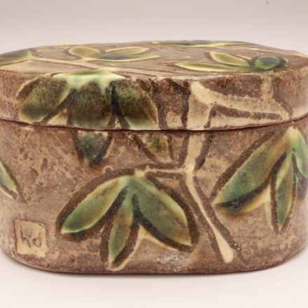 J58: Main image for Oval Jar made by Bandana Pottery