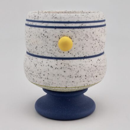 C1540: Main image for Stemmed Cup with Yellow and Blue Dots made by Chris Alveshere