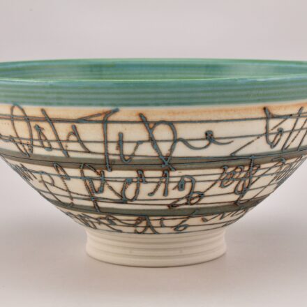 B825: Main image for Green Bowl with Cat made by Kazuhiro Shimo