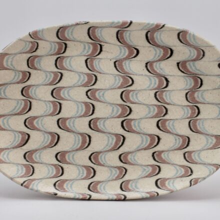 P717: Main image for Nerikomi Oval Plate made by Mika Sakai