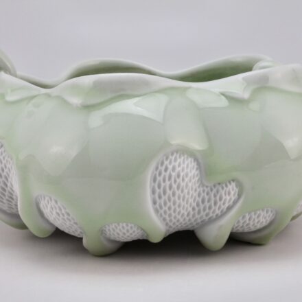 B1010: Main image for Water Ripple Bowl, Pale Green made by KyoungHwa Oh