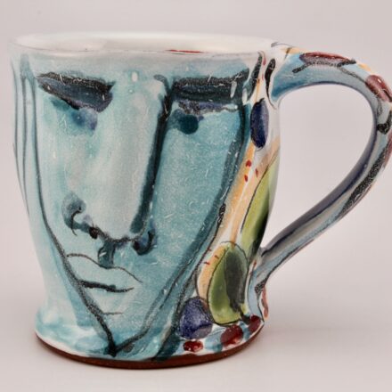 C1260: Main image for Blue Face Mug with Lemons made by Ann Tubbs