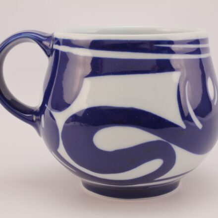 C1292: Main image for Mug in white with blue design made by Susan Dewsnap