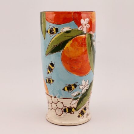 C1297: Main image for Orange Blossom and Honeycomb Tall Cup made by Christy Culp