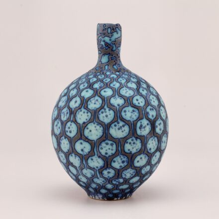 V223: Main image for Vase in blue and gray bottle form made by Peter Beard