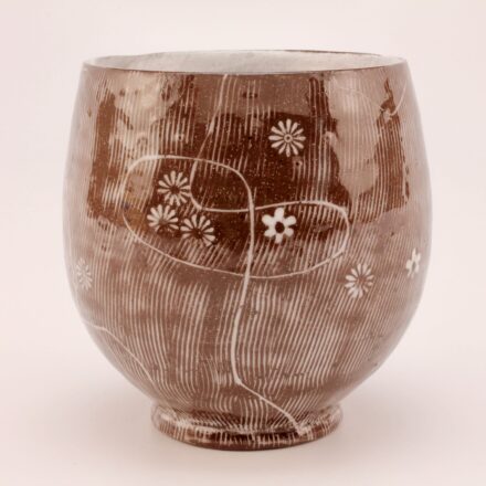 C1246: Main image for Inlay Cup with few flowers and wandering line made by Michael Kline