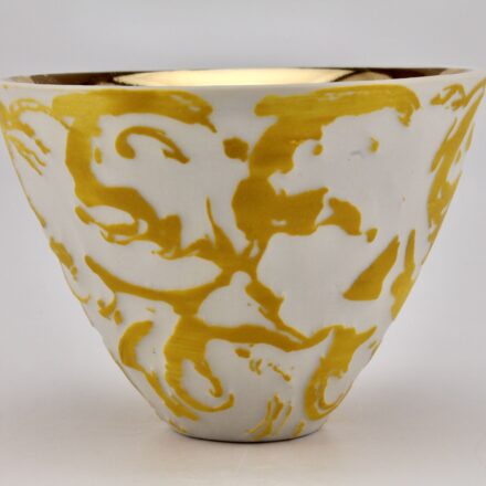 C1304: Main image for Yellow Etched Teacup made by Dallas Wooten