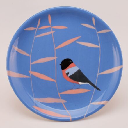 P618: Main image for La Vie en Rose Small Cake Plate with Bird made by Louise Lovelace