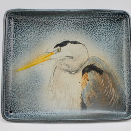 SW387: Main image for Blue Heron Rectangular Serving Bowl made by Charlie Tefft