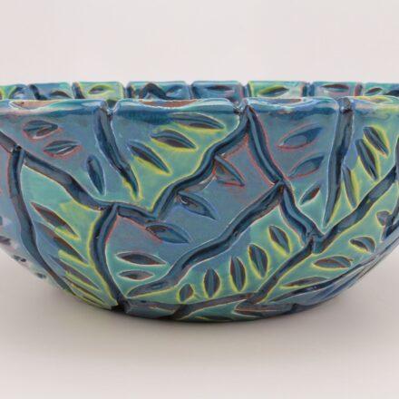 B890: Main image for Bowl with Carved Leaves made by Eddie Dominguez