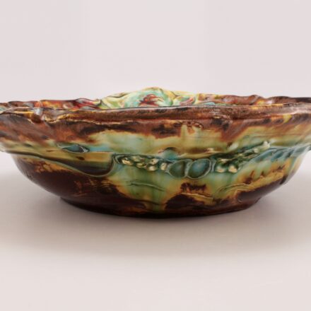 B894: Main image for Shallow Bowl with Running Rabit made by Lisa Orr