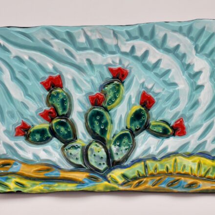 P735: Main image for Rectangular Square with 5 branched cactus made by Eddie Dominguez