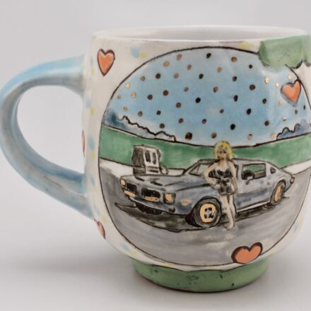 C1503: Main image for Mug with fancy car and woman made by Jessica Brandl
