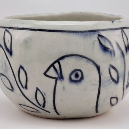 B954: Main image for Ice Blue Pigeon Pinch Pot (demo sample) made by Michelle Im