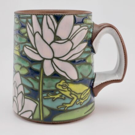 C1546: Main image for Lotus and Frogs Mug made by Renee LoPresti