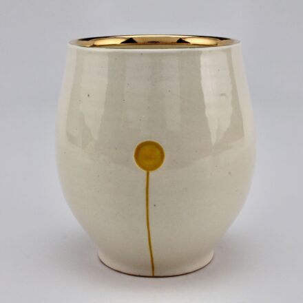 C1507: Main image for white and yellow cup made by Deshun Peoples