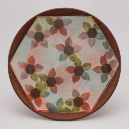 P685: Main image for MEDIUM PLATE WITH dazzle floral made by Kristen Kieffer