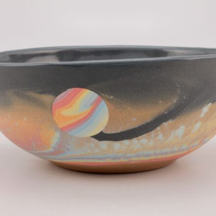 B965: Main image for Rainbow Sandy Aurora Soup Bowl made by Sean Forest Roberts