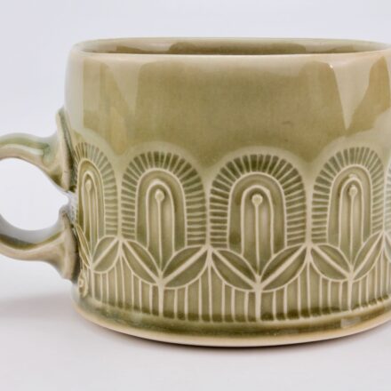 C1517: Main image for Green Flower Mug made by Sarah Pike