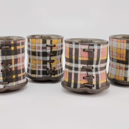 C1581: Main image for Four Little Plaid Cups made by Jillian Cooper