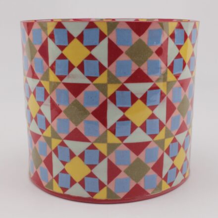 V288: Main image for Red Quilted Vessel made by Lydia Johnson